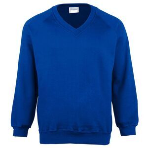 Maddins Childrens Big Girls Colorsure V-Neck Sweatshirt / Schoolwear / Royal